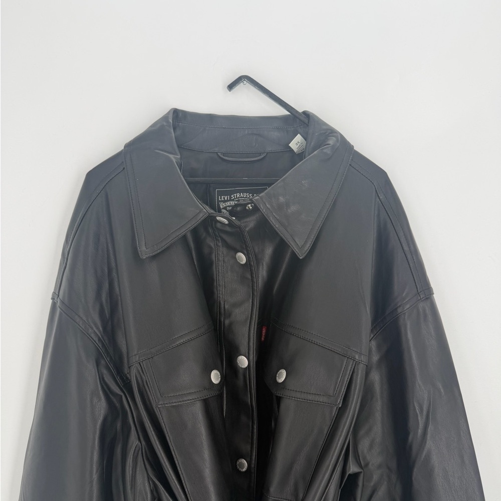 Levi’s Black Belted Faux Leather Shirt Jacket